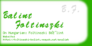 balint foltinszki business card